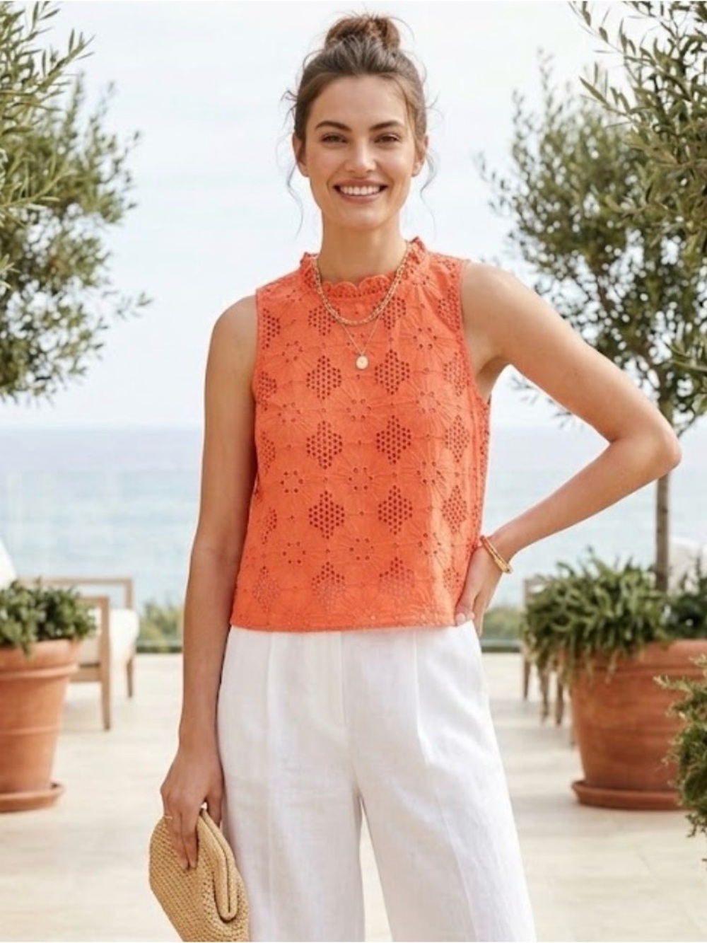 J.Crew Eyelet Lace Sleeveless Top – Size Large